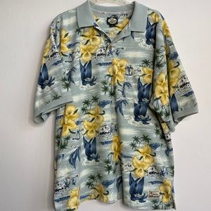 Tommy Bahama cotton knit Hawaiian shirt Rare print